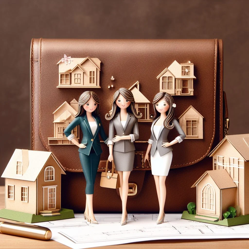 Paper art depiction of real estate agents, weighing the benefits and challenges, Luxwisp.