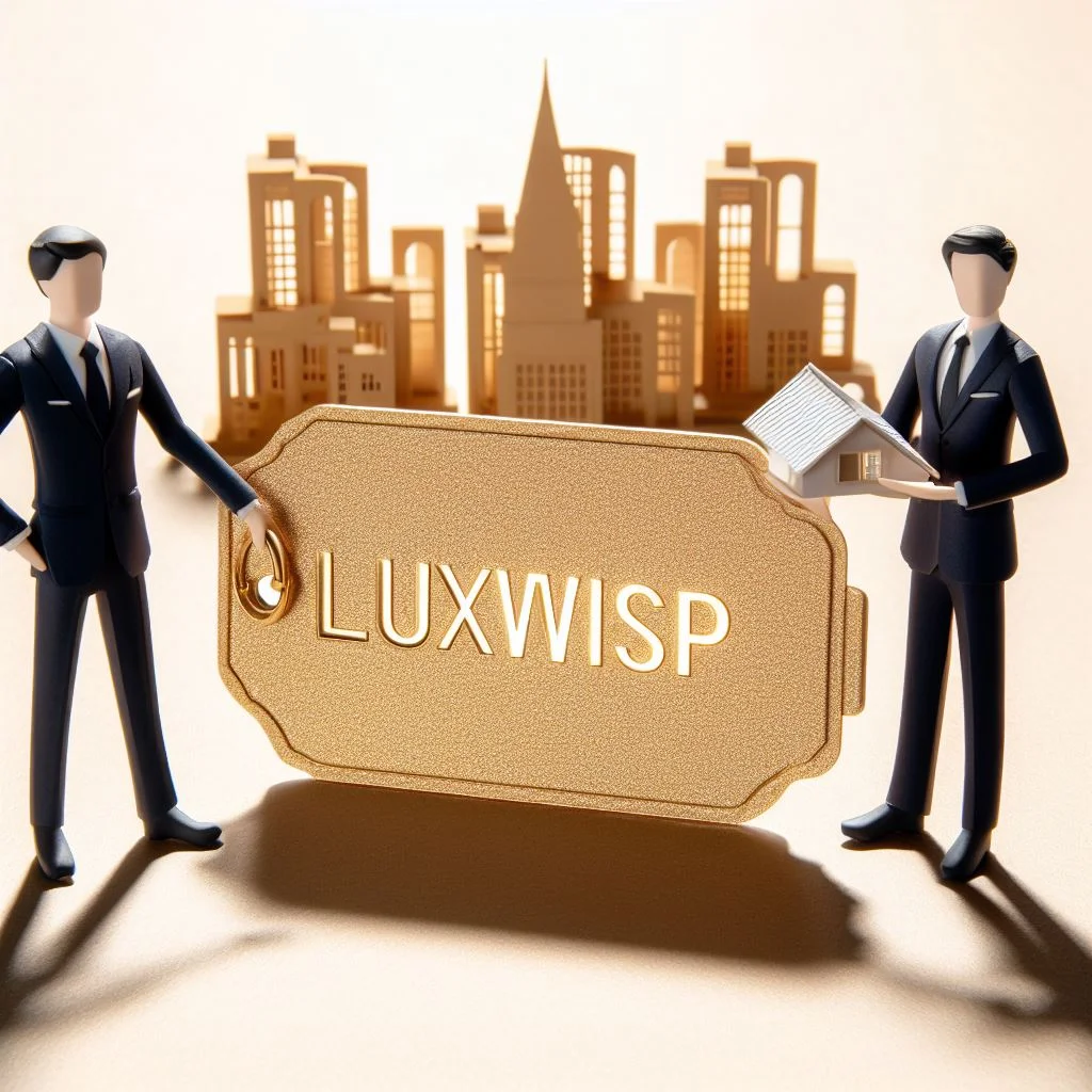 Paper art depiction of real estate agents, weighing the benefits and challenges, Luxwisp.