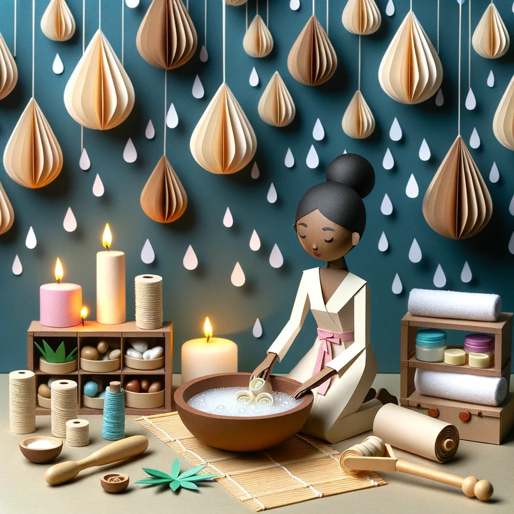 Luxwisp Massage therapist- Rainy evening relaxation scene.