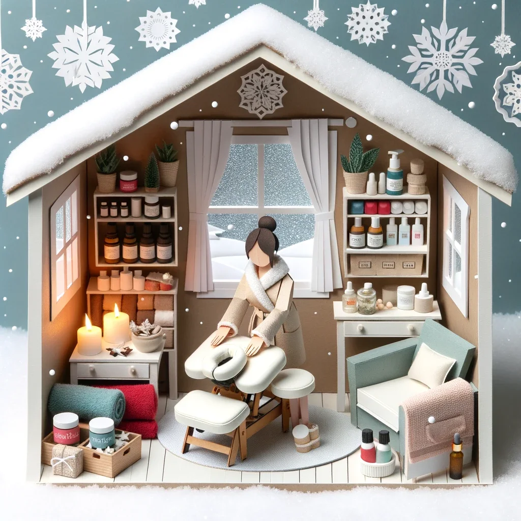 Luxwisp Massage therapist- Snowy cabin wellness retreat.