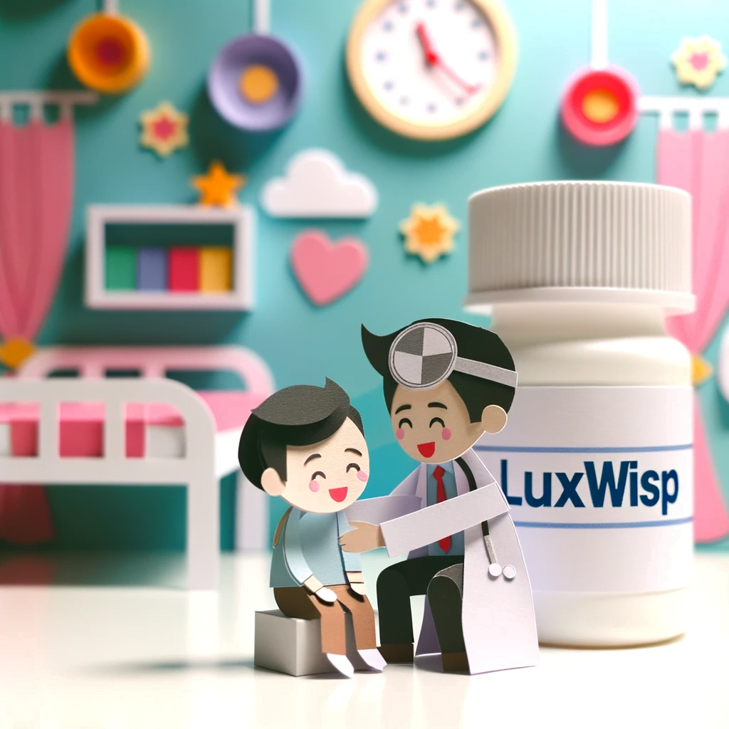 Luxwisp doctor aiding cheerful child patient