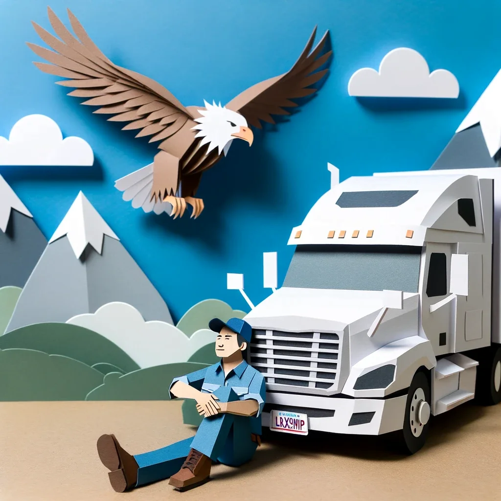 Luxwisp Truck Driver traveling, eagle