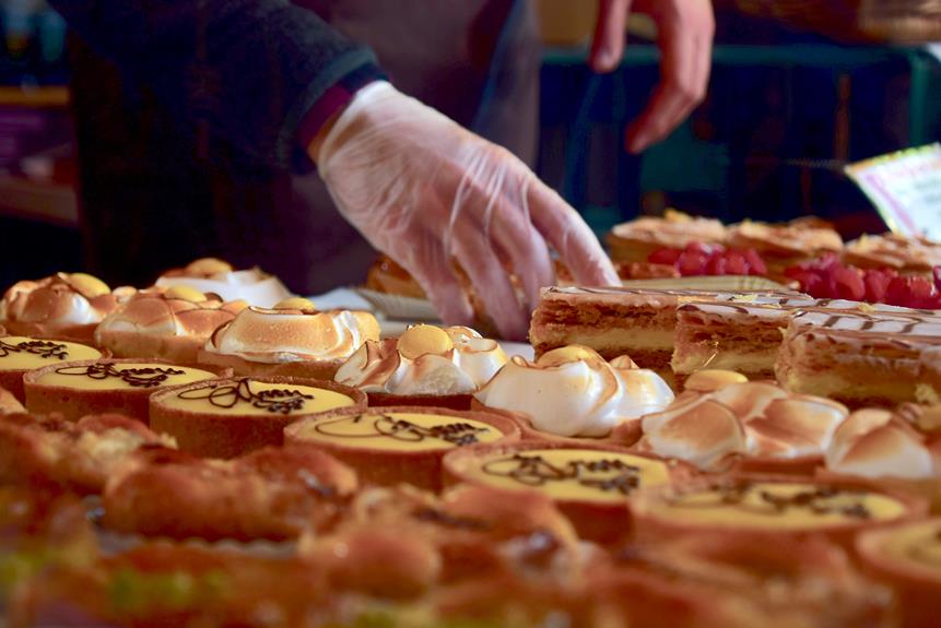varieties of cream pastries