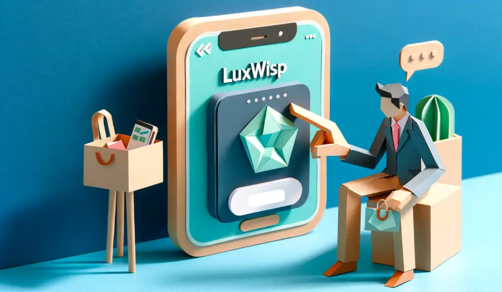 Customer Using Mobile Banking App - Luxwisp
