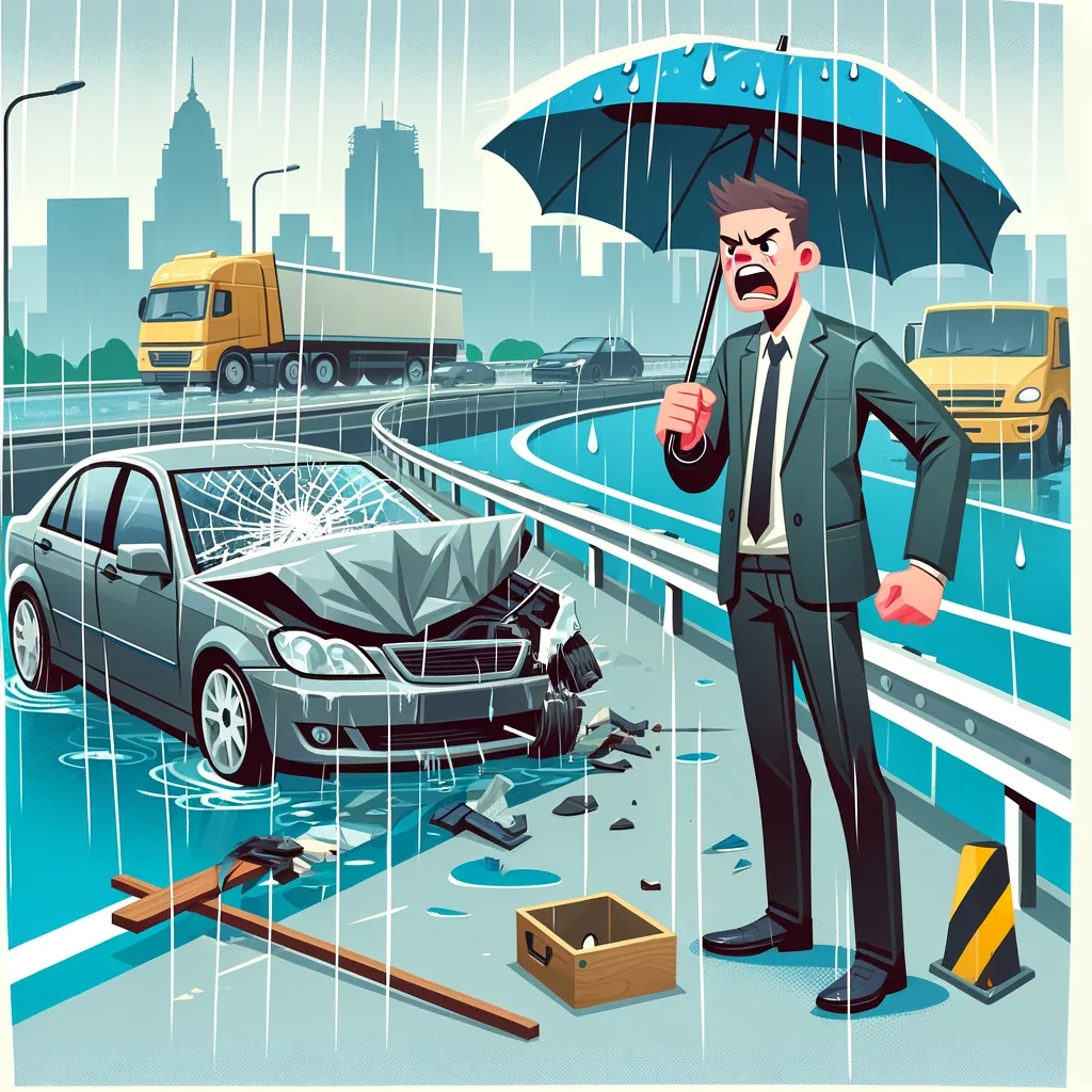 Man angry, car crash, rain  Statistics on Anger - Luxwisp