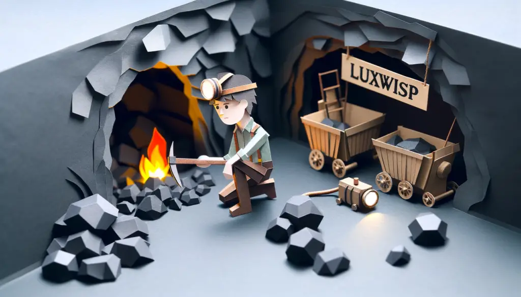 miner extracting coal in mine