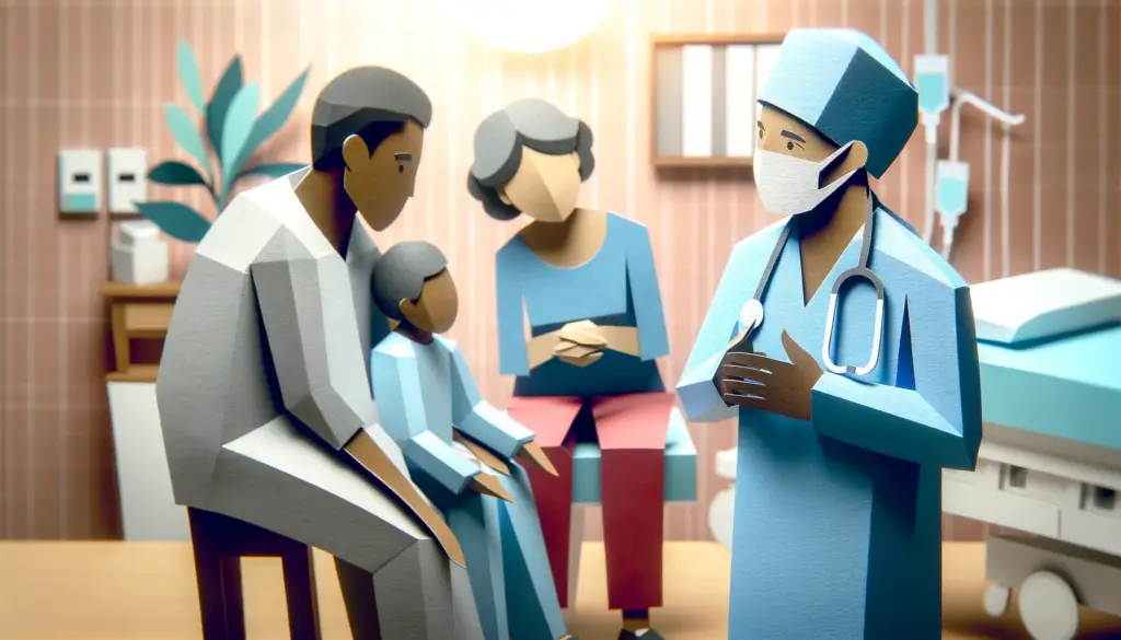 Surgeon discussing with patient's family Luxwisp
