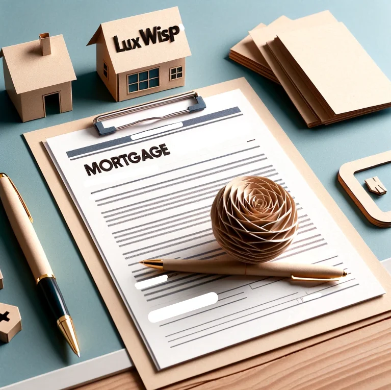 Mortgage application paperwork and pen - Luxwisp