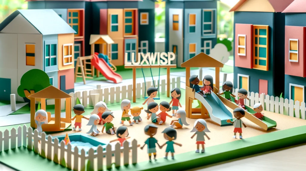  children playing in housing complex - Affordable Housing - Luxwisp