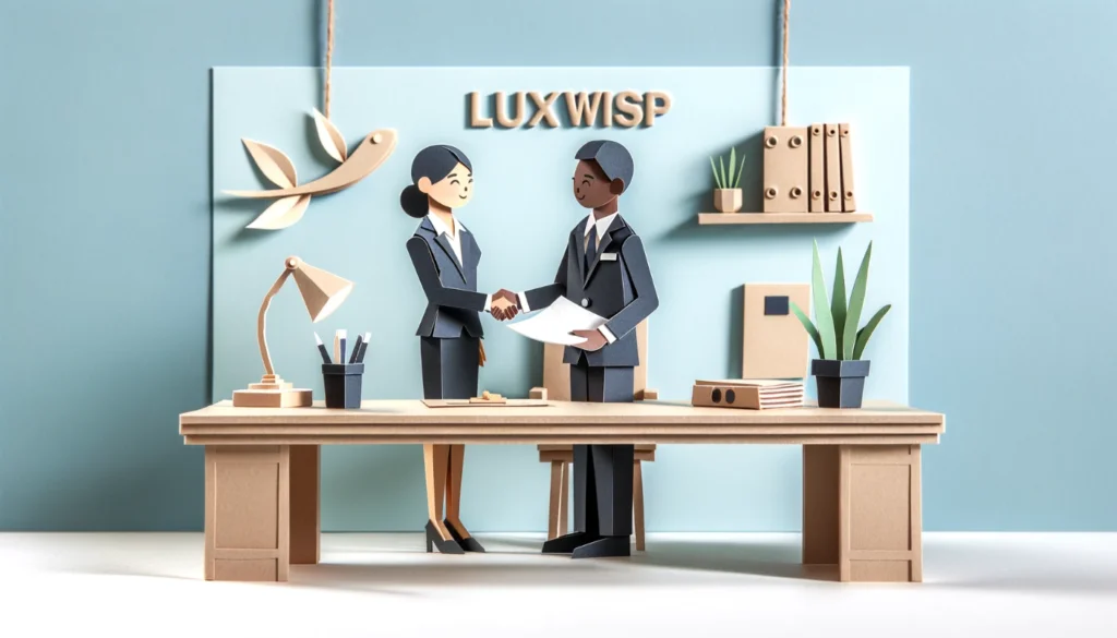 Attorney shaking hands with government official - Excepted Service - Luxwisp