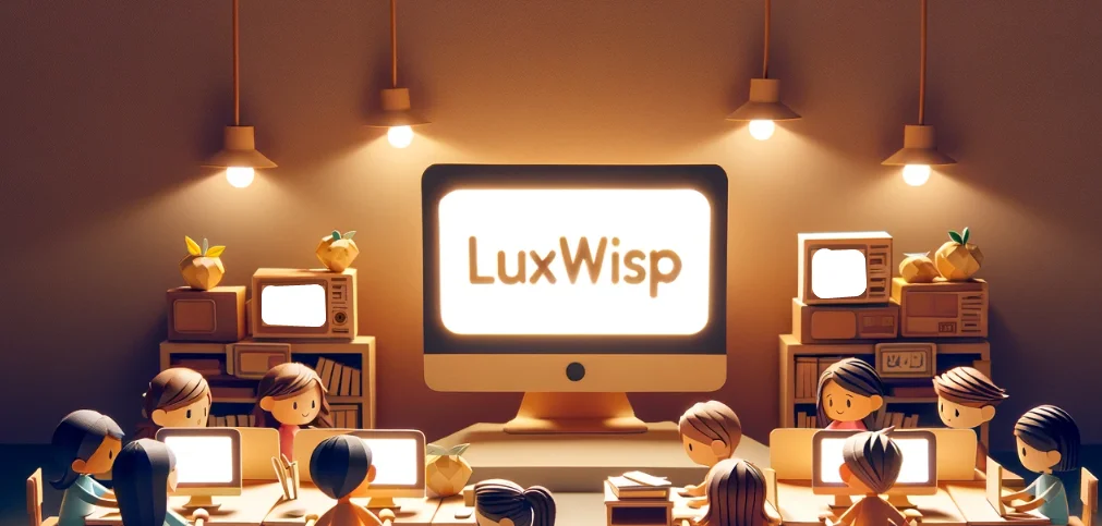Classroom of children coding their first app - Luxwisp
