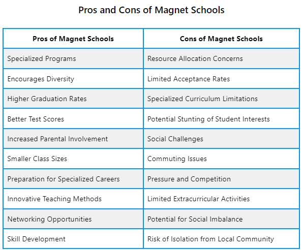 List of the Pros and Cons of Magnet Schools - Luxwisp