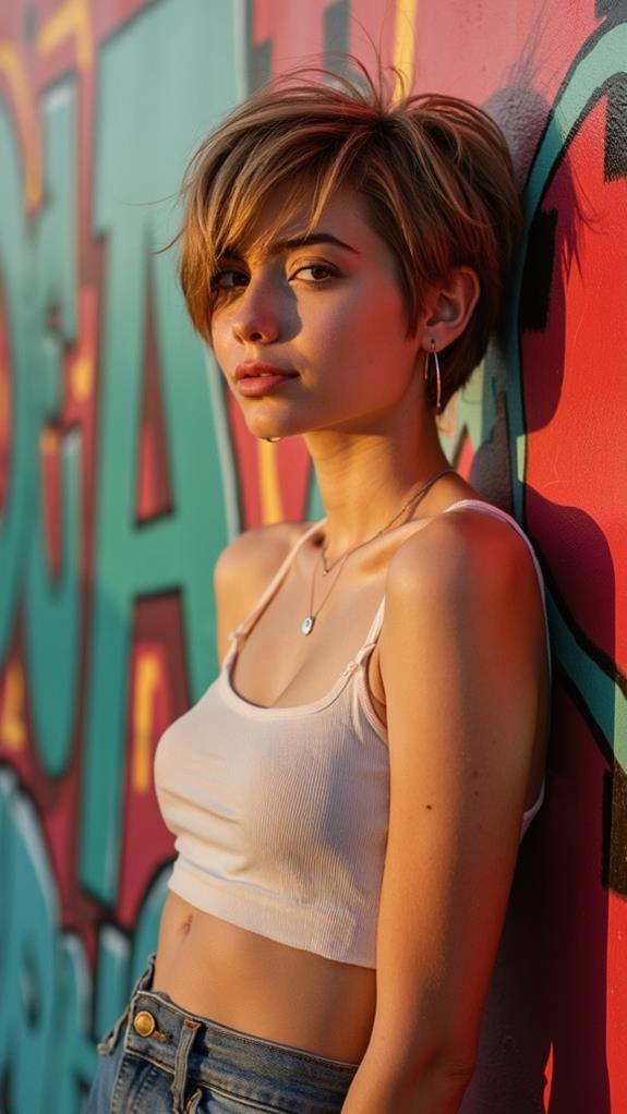chic asymmetrical pixie hairstyle