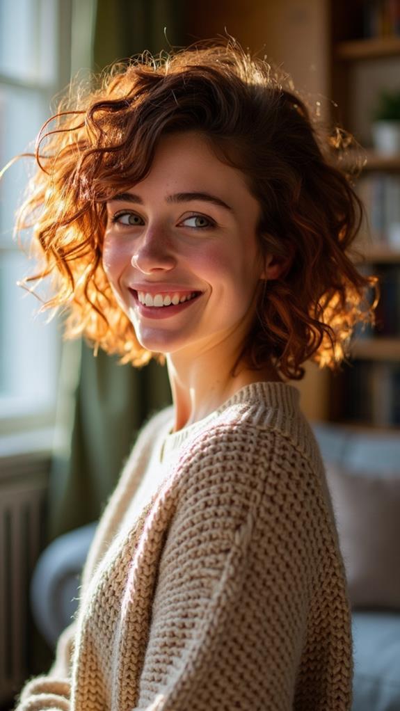 curly stacked bob hairstyle