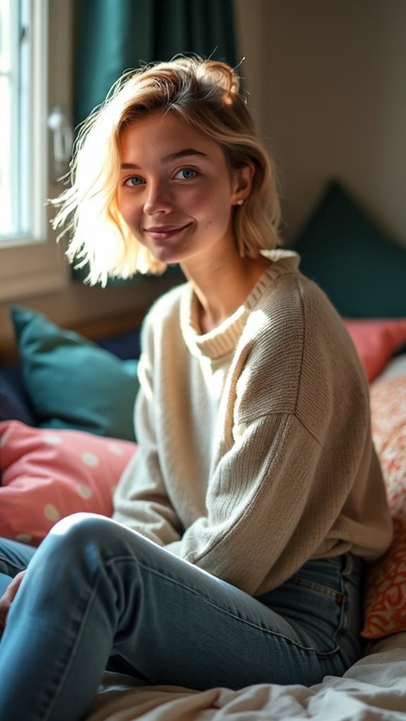 curtain bangs elongated pixie
