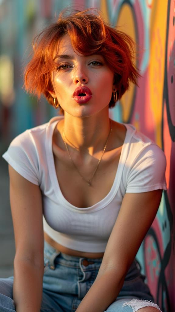 stylish wavy pixie cut
