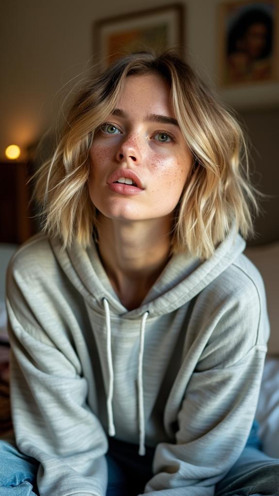 layered golden bronde bob hairstyle