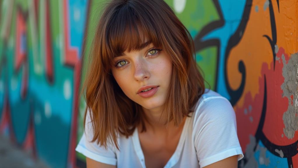 sleek modern blunt cut lobs