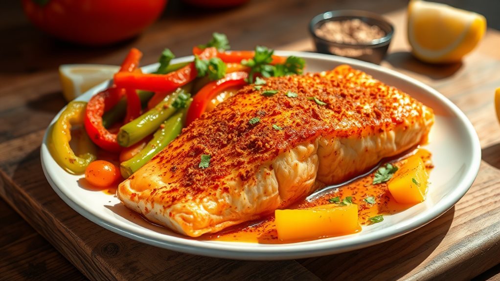 cajun spiced salmon dish