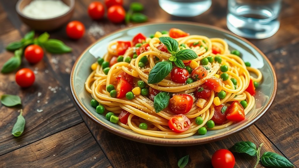 canned pasta primavera dish