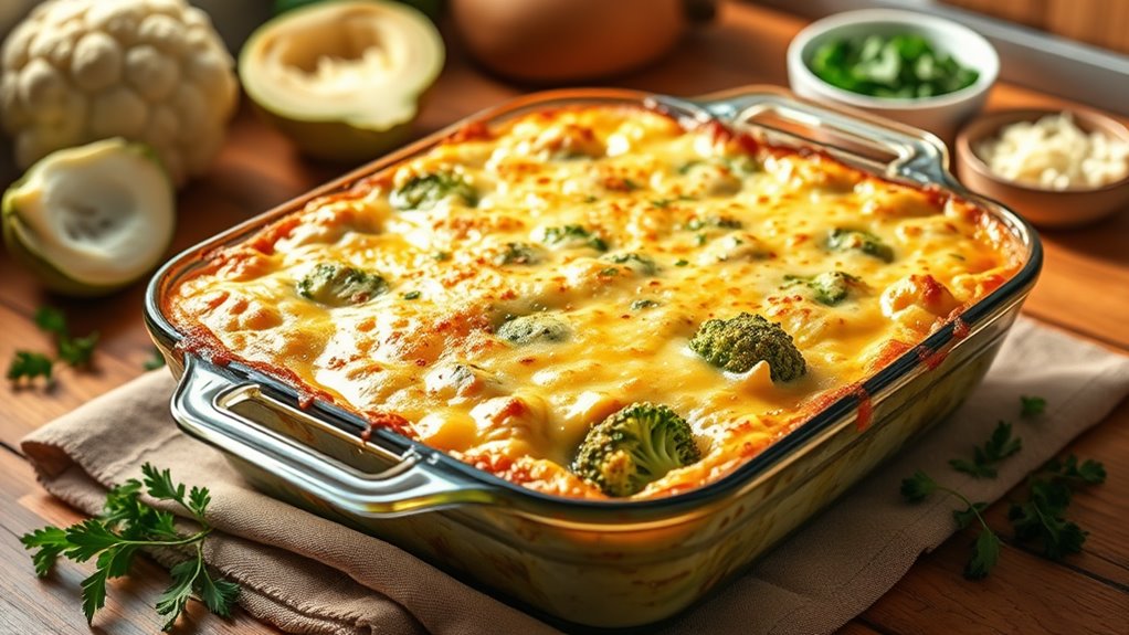 cheesy veggie bake dish