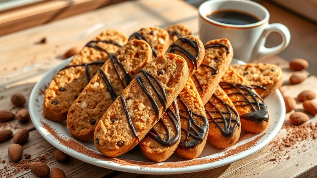 chocolate coated biscotti treat