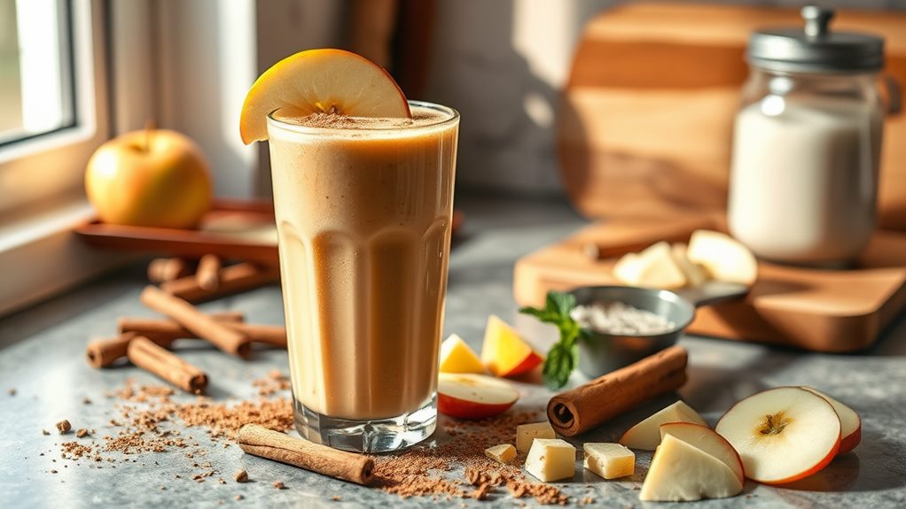 cinnamon flavored apple protein shake