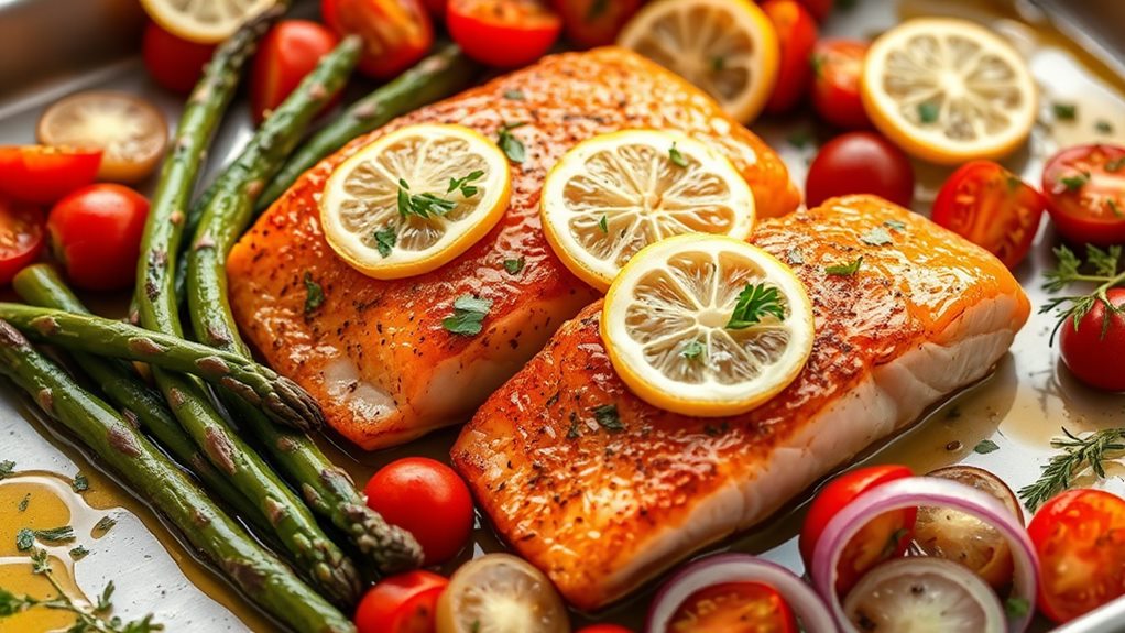citrusy salmon oven dish