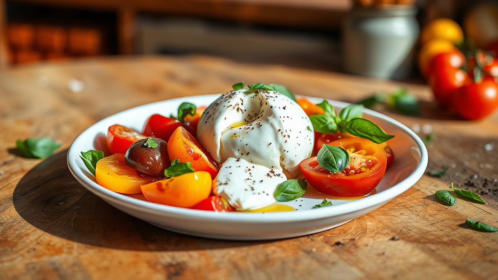 creamy burrata tomato dish
