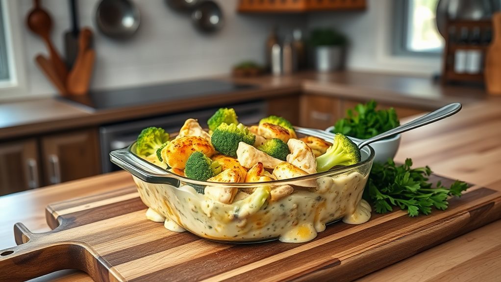 creamy chicken broccoli bake