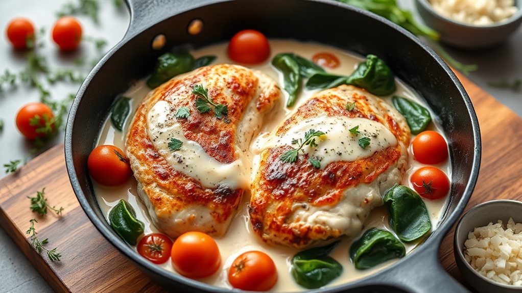 creamy chicken skillet dish
