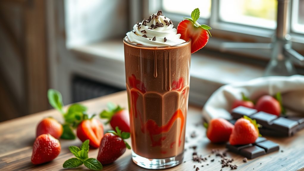 delicious chocolate strawberry smoothie