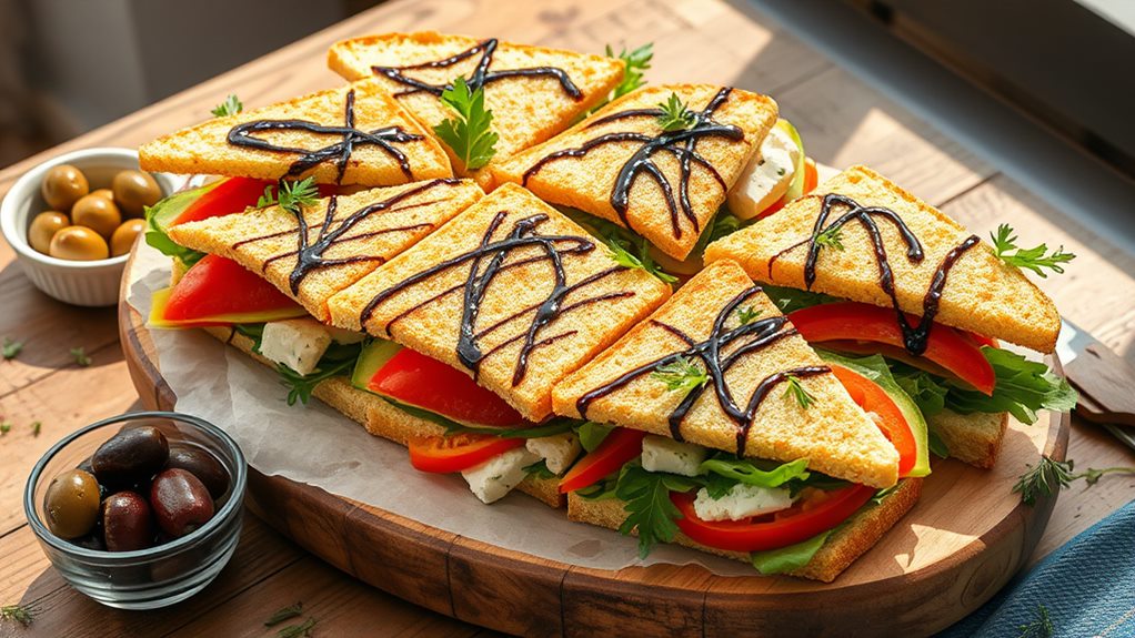 delicious mediterranean veggie sandwiches