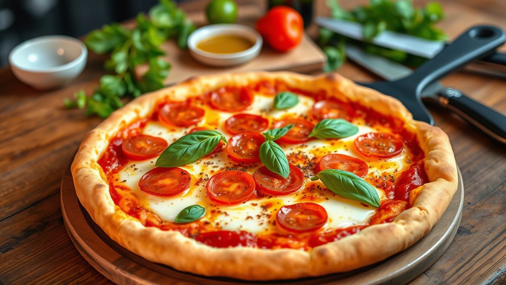 delicious skillet cooked pizza