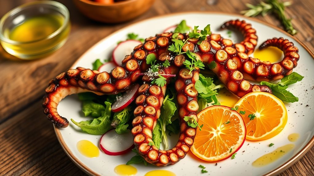 grilled octopus salad dish