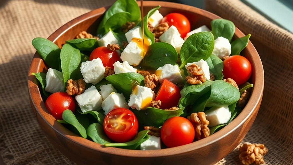 healthy spinach feta salad