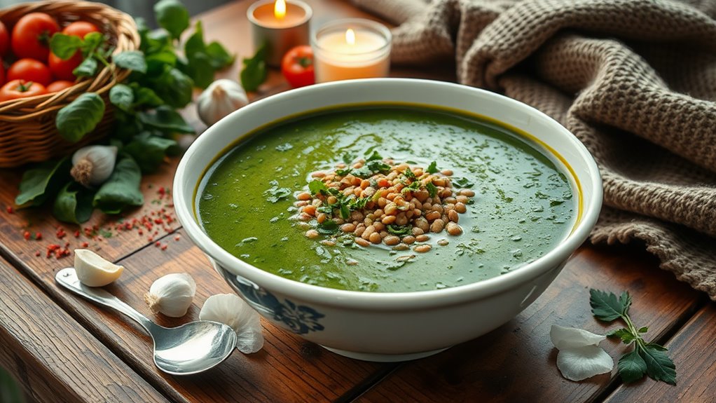 hearty lentil spinach soup