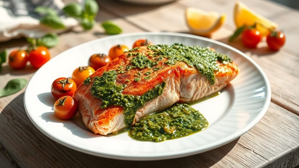 herb infused salmon dish