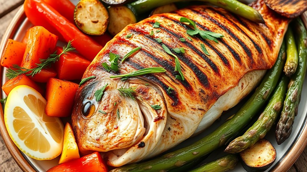 herb seasoned grilled walleye
