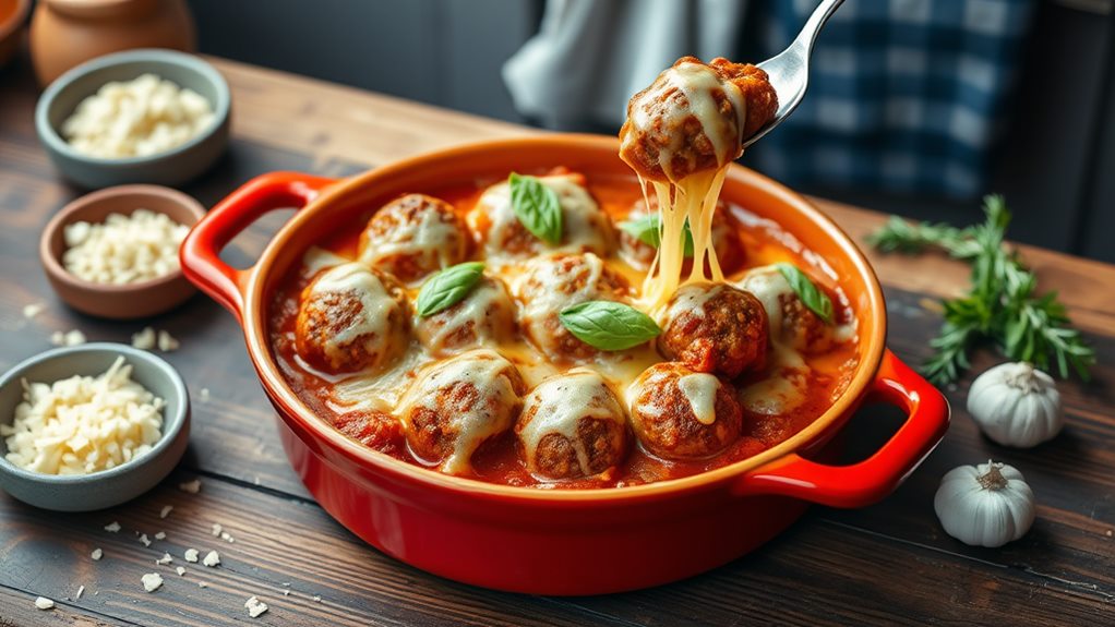 low carb meatball casserole dish