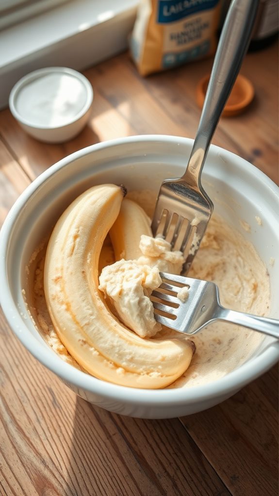 mash bananas until smooth