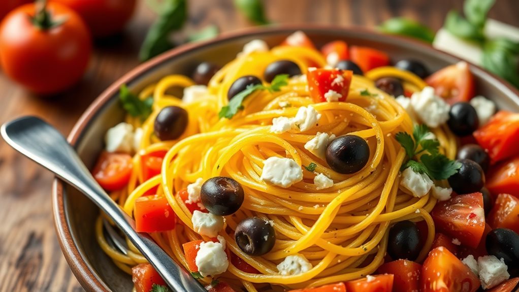 mediterranean inspired spaghetti squash