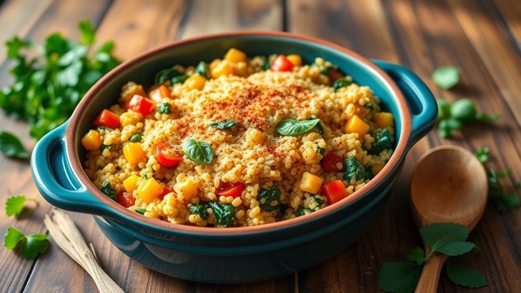 nutritious quinoa vegetable bake