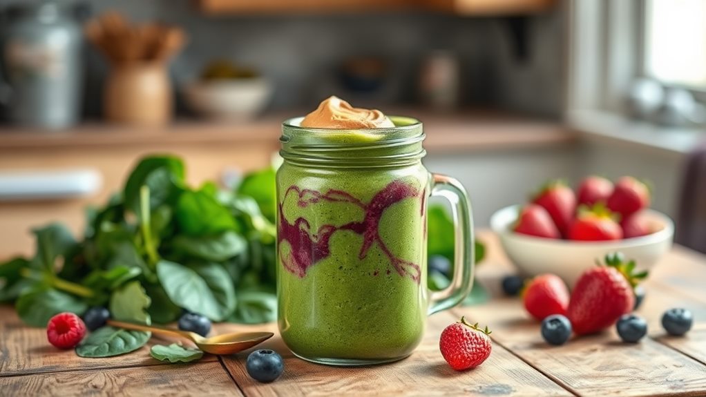 nutty green smoothie delight
