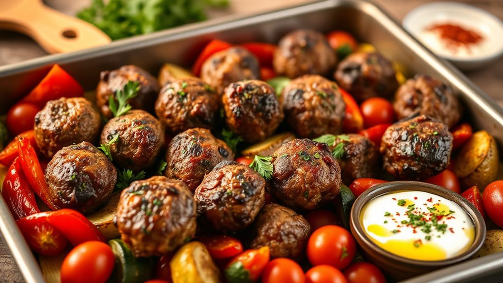 oven baked lamb kofta meatballs