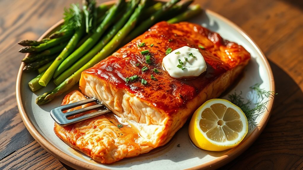perfectly seasoned salmon dish