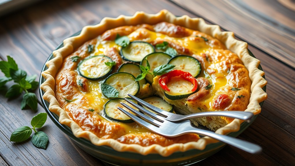 plant based zucchini quiche