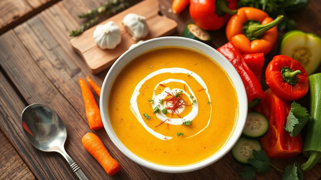saffron infused vegetable broth