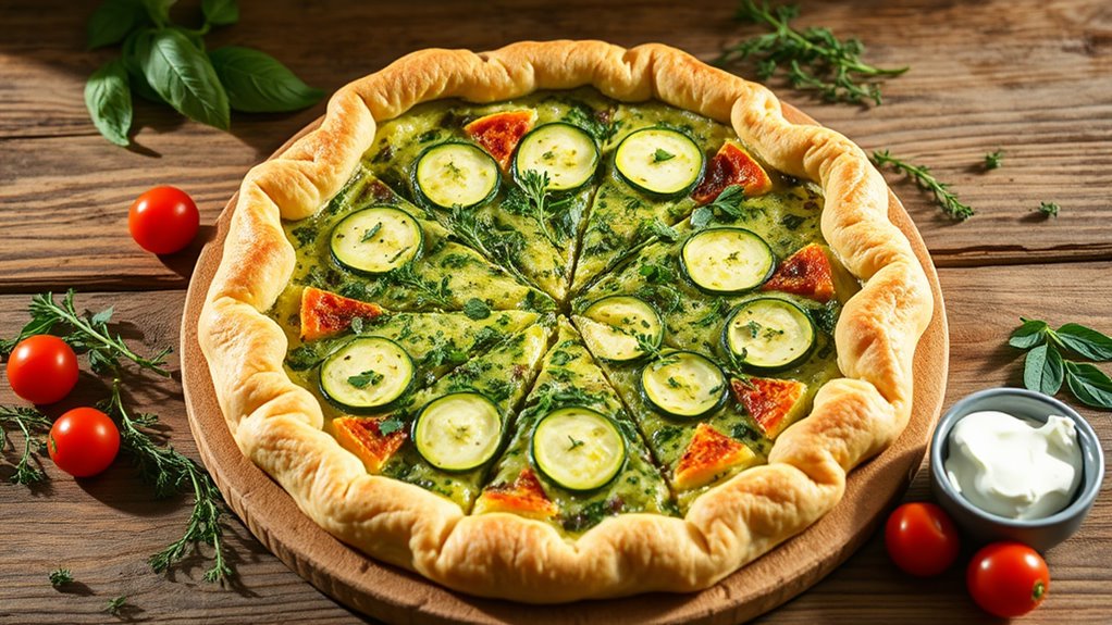 savory herb zucchini quiche