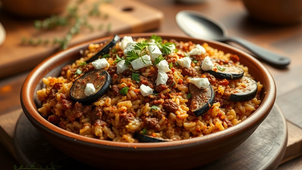 savory moussaka beef pilaf